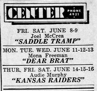 Center Theatre - Old Ad From James (newer photo)